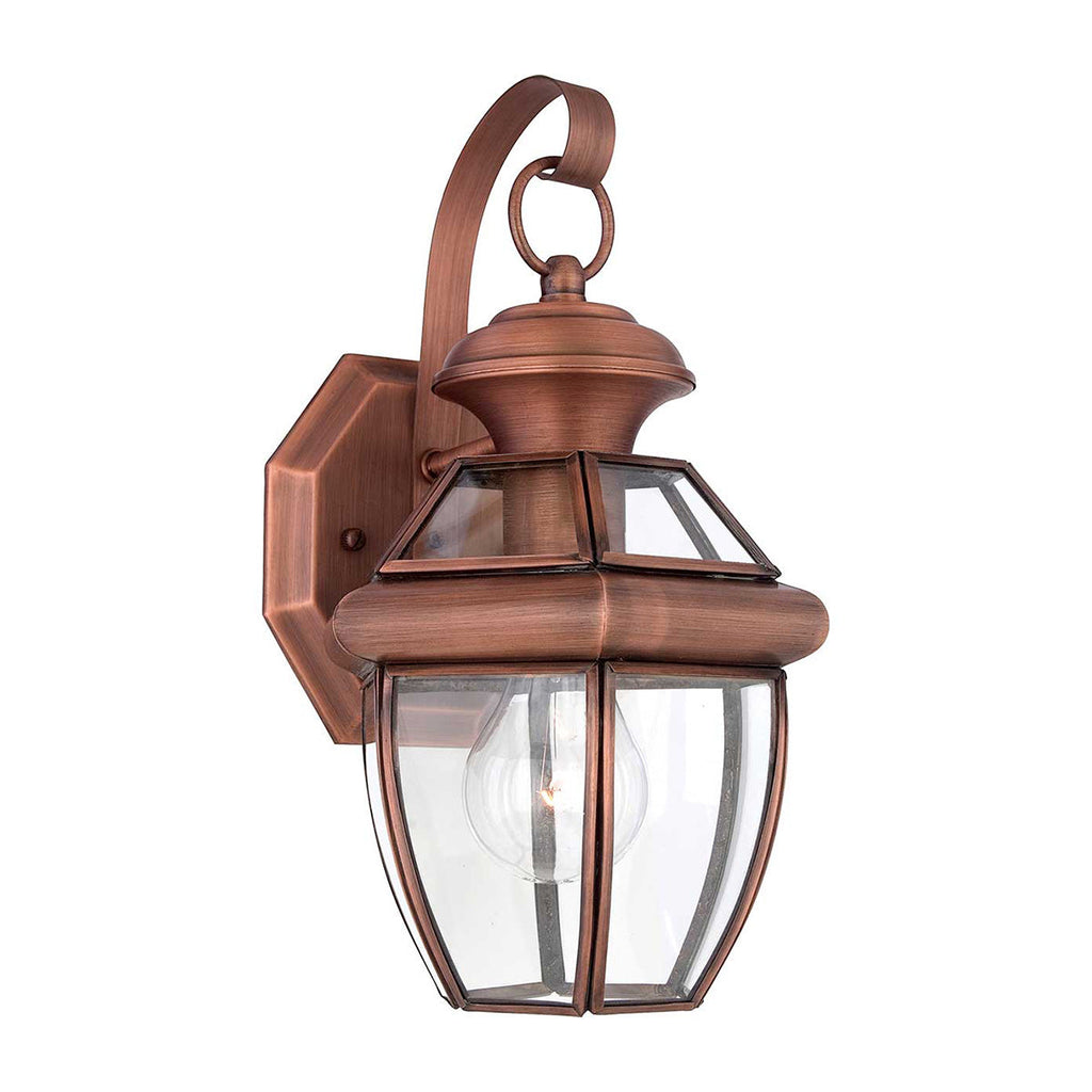 Newbury 1 Light Small Wall Lantern - Aged Copper - Quoizel