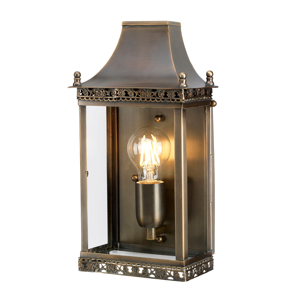Regents Park 1 Light Wall Lantern - Brass - Elstead Lighting