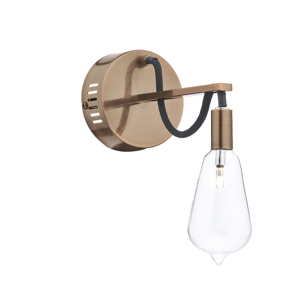 Scroll Single Wall Light Copper by Dar Lighting