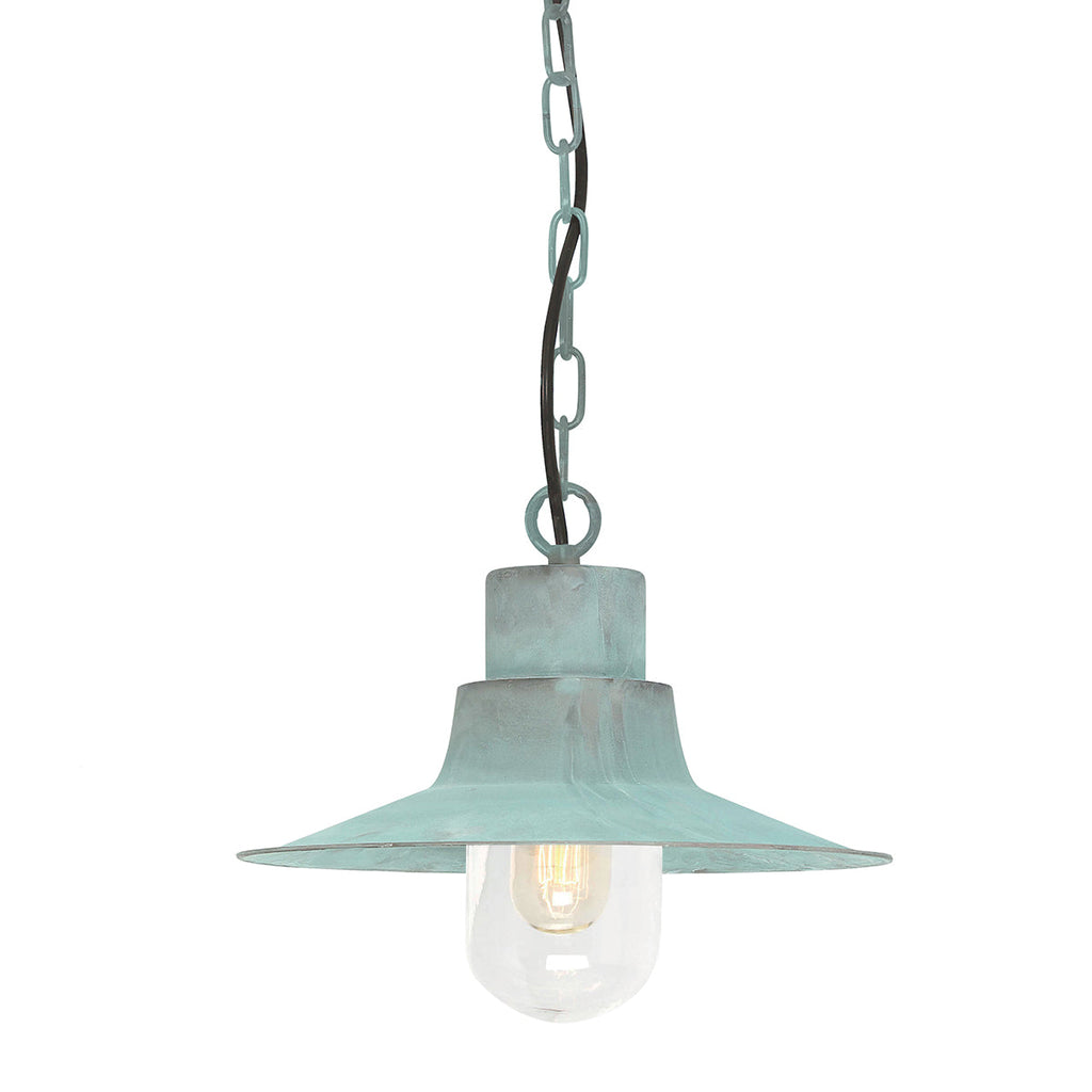 Sheldon 1 Light Chain Lantern - Verdigris - Elstead Lighting