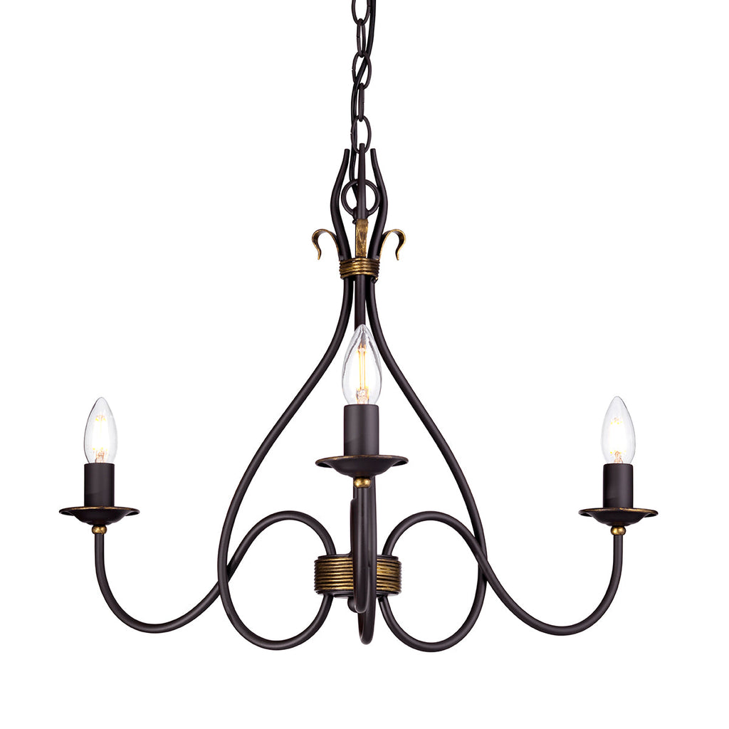 Windermere 3 Light Chandelier - Elstead Lighting