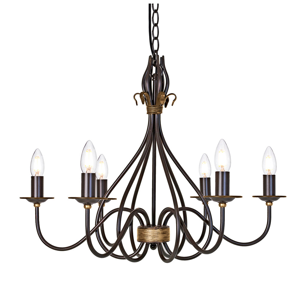 Windermere 6 Light Chandelier - Elstead Lighting