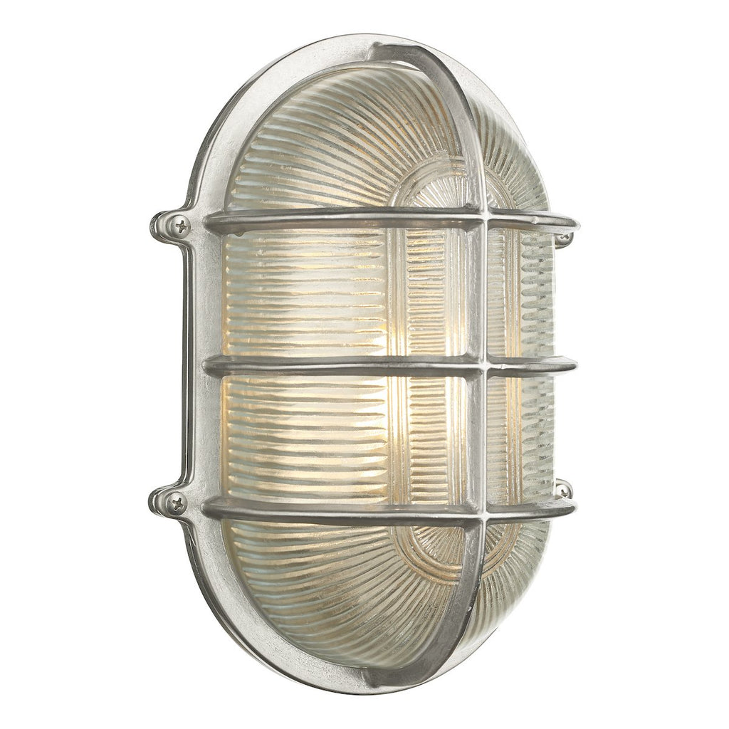 Admiral Large Oval Wall Bulkhead Nickel IP64 by David Hunt Lighting