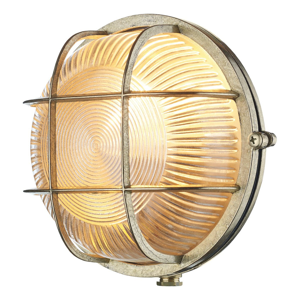 Admiral Round Wall Light Brass IP64 by David Hunt Lighting