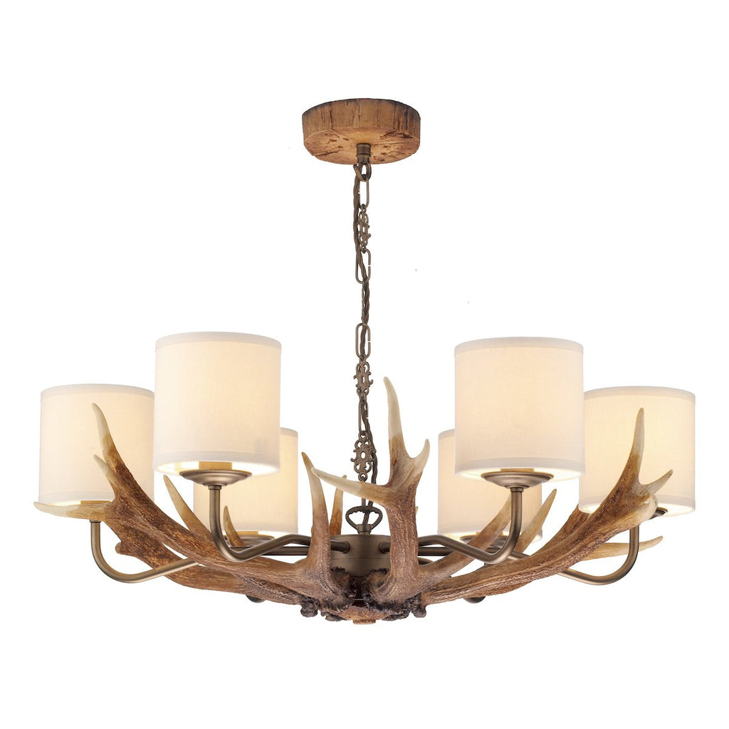 Antler 6 Light Pendant complete with Shades by David Hunt Lighting