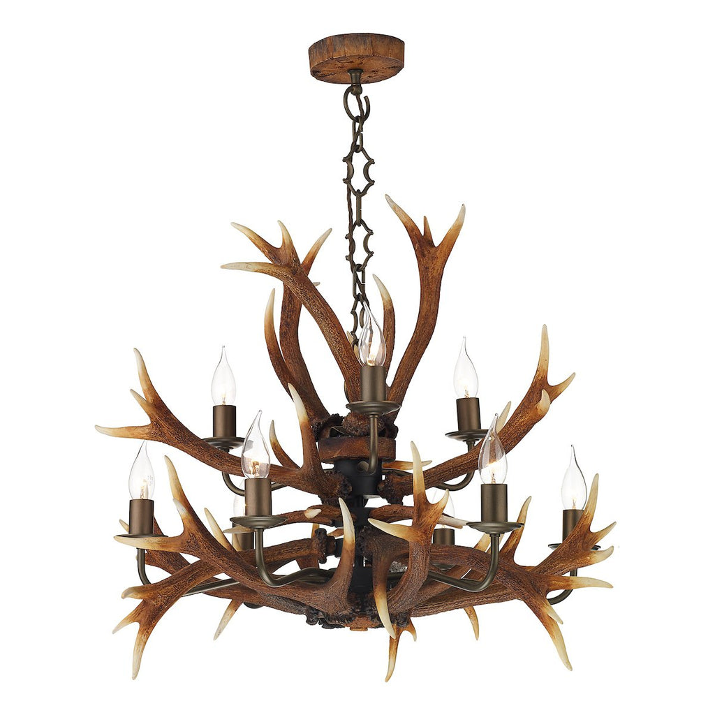 Antler 9 Light Tiered Pendant by David Hunt Lighting