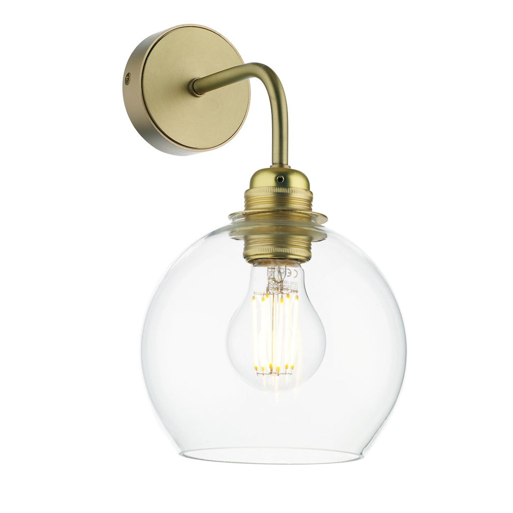 APOLLO Single wall light in butter brass by David Hunt Lighting