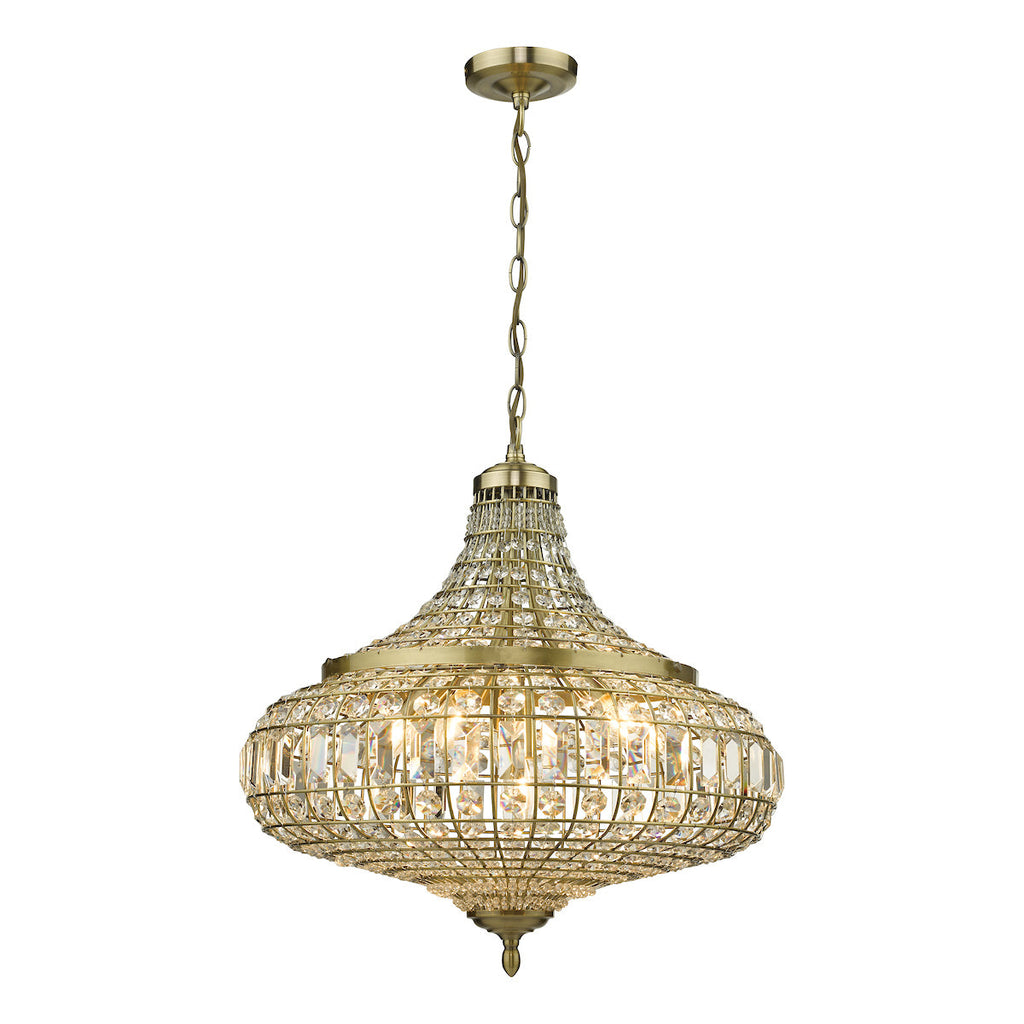 dar-lighting-asmara-6-light-pendant-antique-brass-crystal