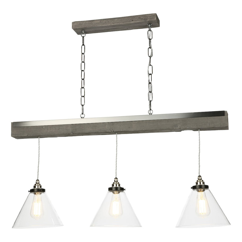 Aspen 3 Light Pendant Silver Birch effect by David Hunt Lighting