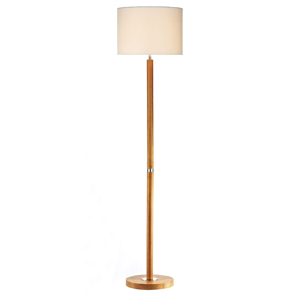 Avenue Floor Lamp Lt Wood complete with Shade AVE1643 by Dar Lighting