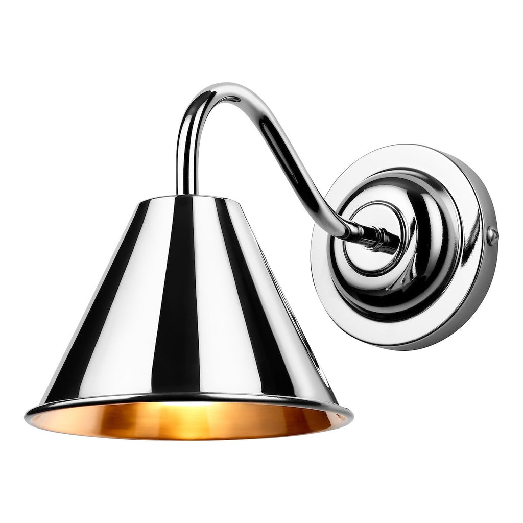 Avon single wall light polished chrome IP44 rated by David Hunt