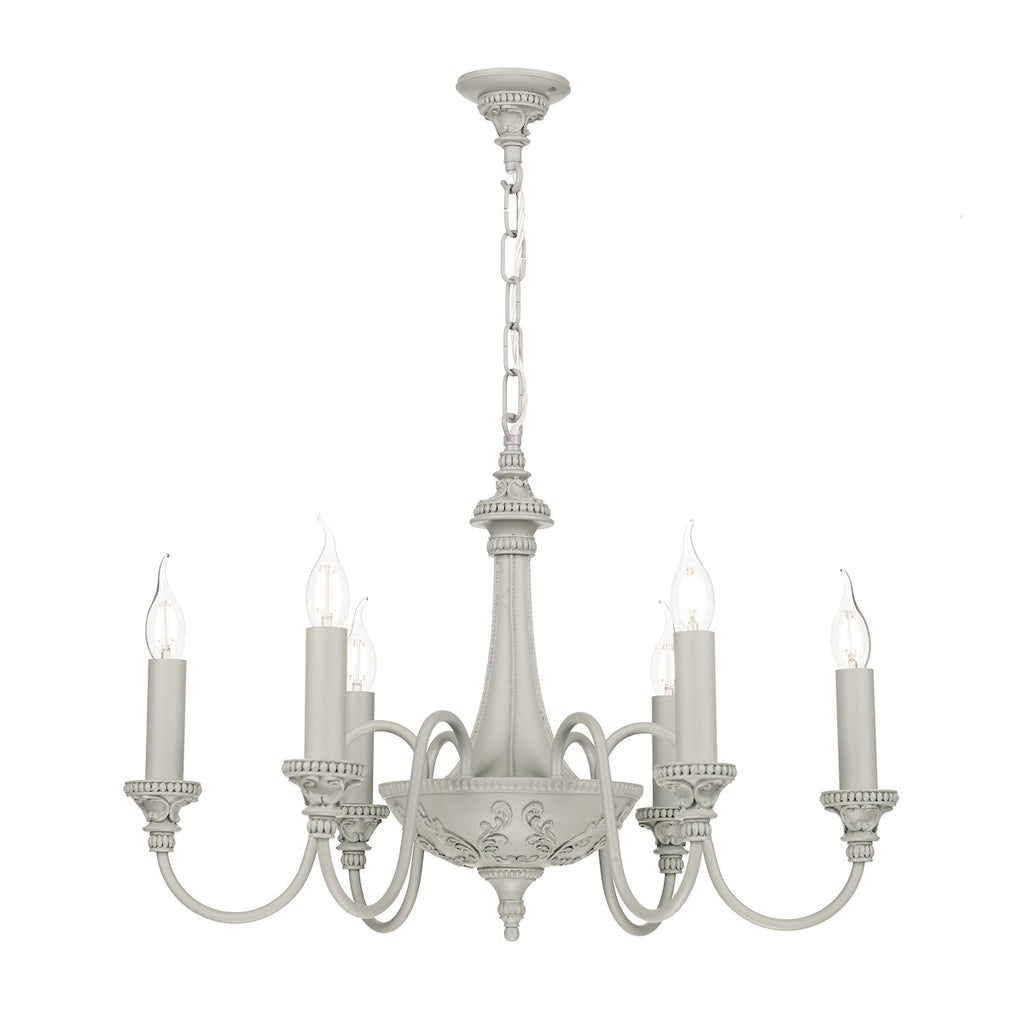 Bailey 6 Light Pendant in Powder Grey by David Hunt Lighting