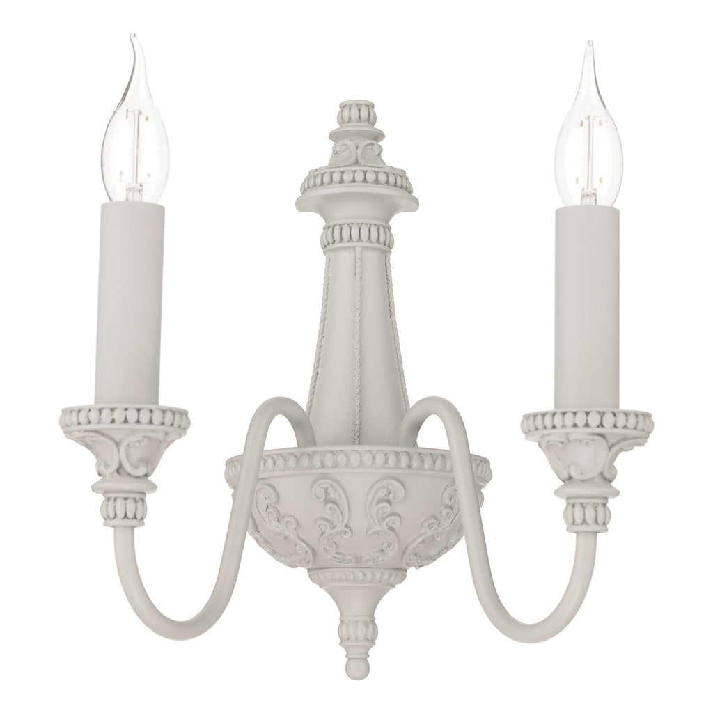 Bailey Double wall Light in Powder Grey by David Hunt Lighting