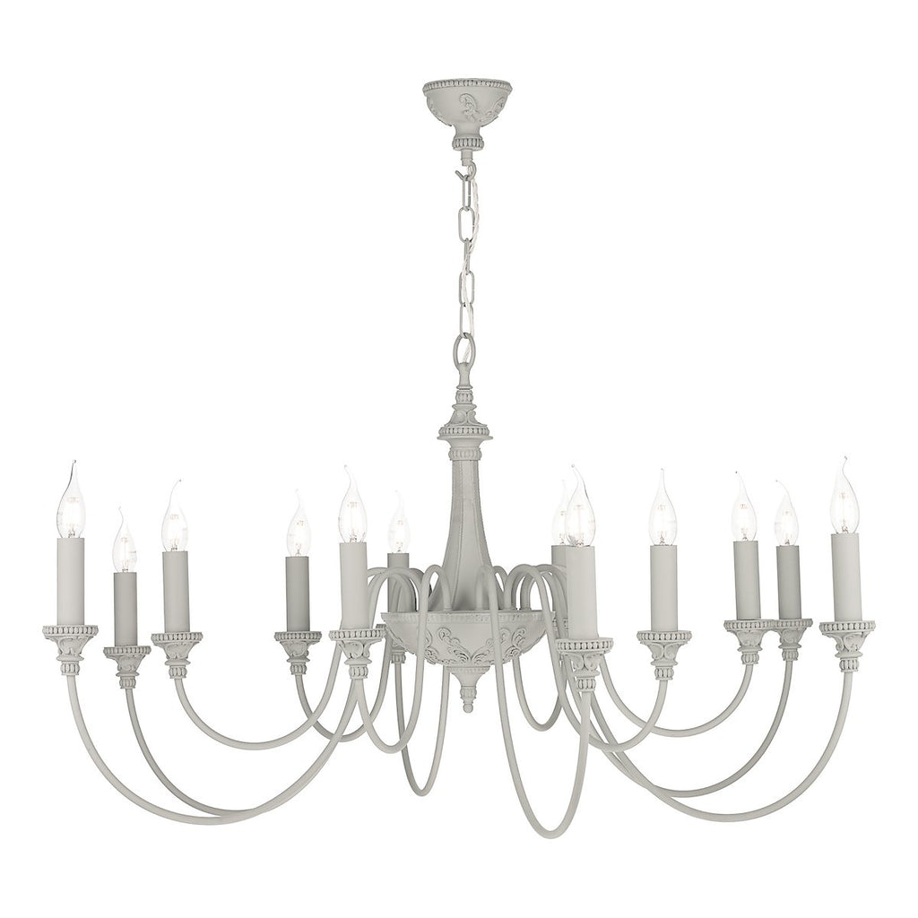 Bailey 12 Light Chandelier Ash Grey by David Hunt Lighting