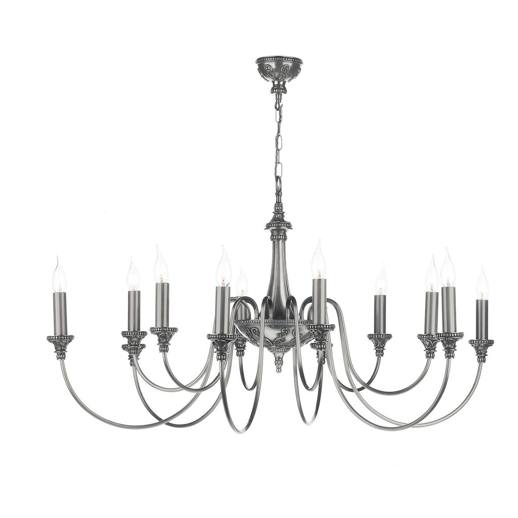Bailey 12 Light Pendant in Pewter by David Hunt Lighting