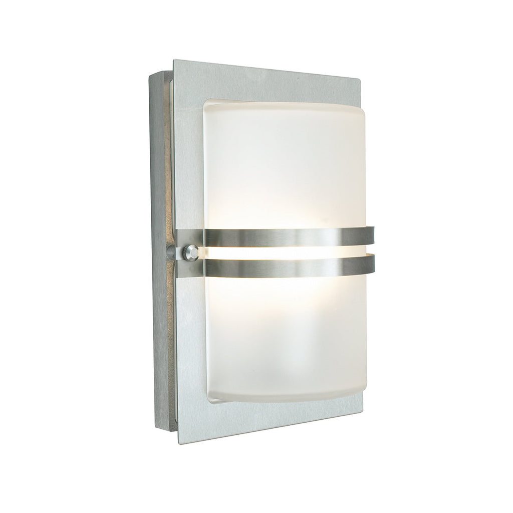 Basel 1lt Flush Wall Light Stainless Steel with Frosted Glass - Norlys