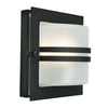 Bern 1 Light Wall Lantern - Black With Frosted Glass - Norlys