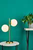 dar-lighting-Bombazine 2 Light Table Lamp Natural Brass Opal Glass