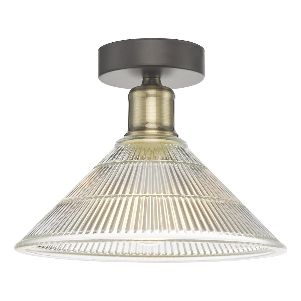 dar-lighting-boyd-1-light-flush-antique-brass-with-glass-shade