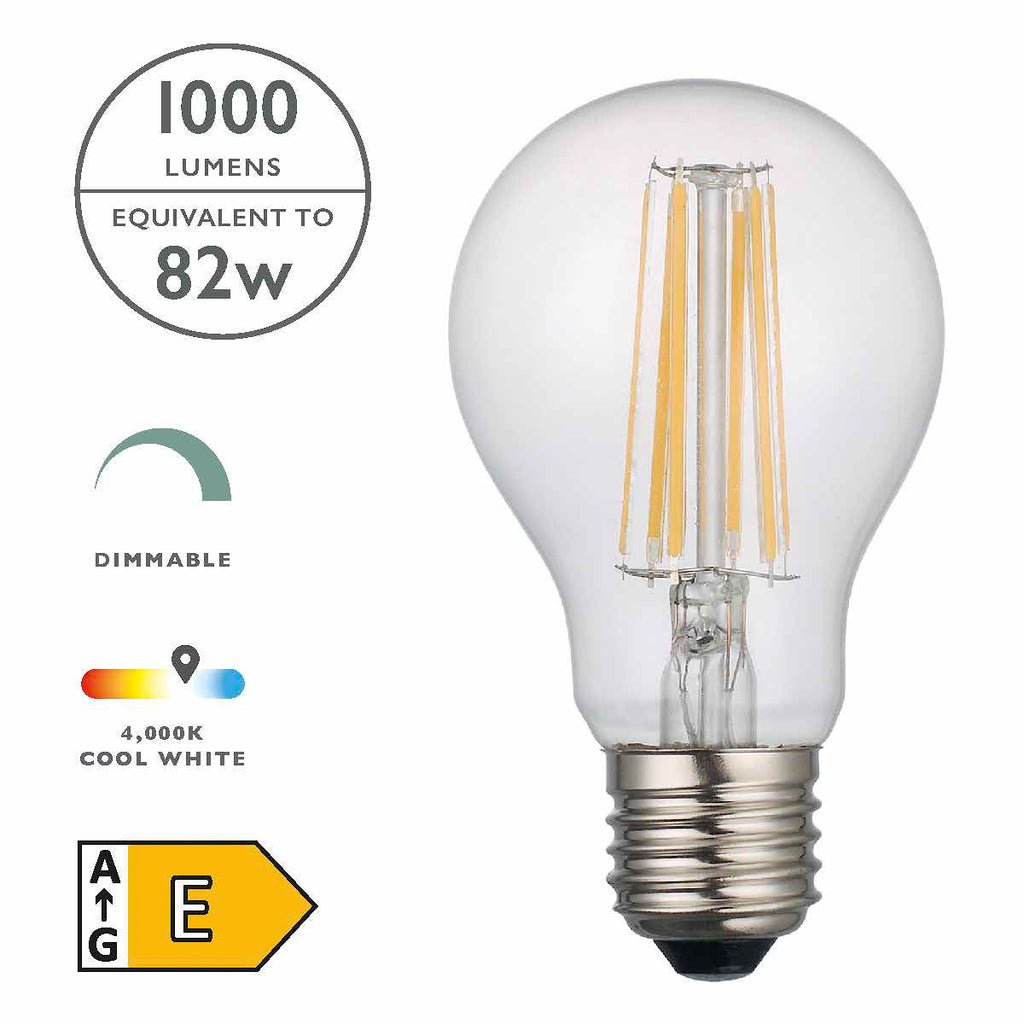 E27 CLEAR LED 8W, 1000 4000K, COOL DIMMABLE – Lighting Room