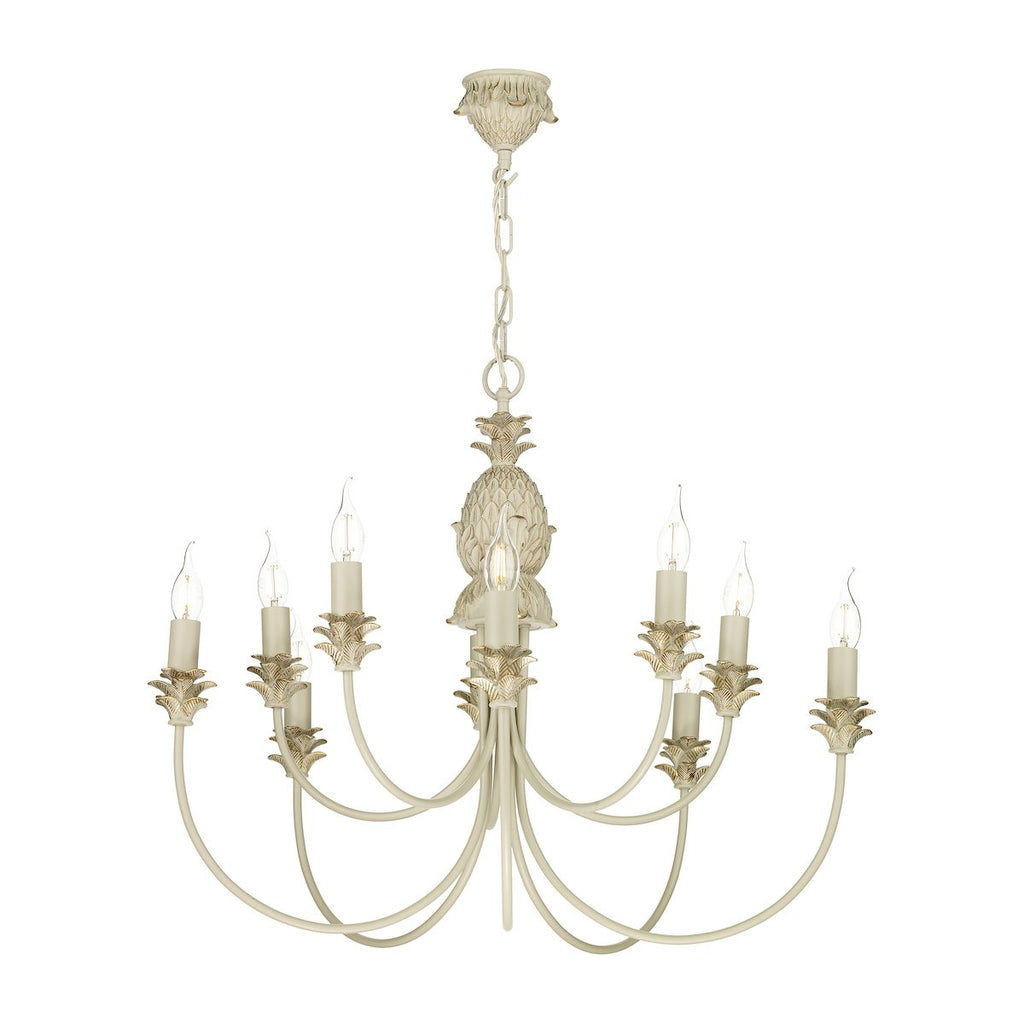 Cabana 10 Light Pendant in Cream Gold by David Hunt Lighting
