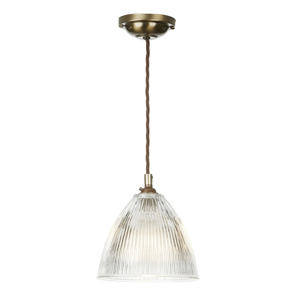 Cambridge Single Pendant in Antique brass by David Hunt Lighting