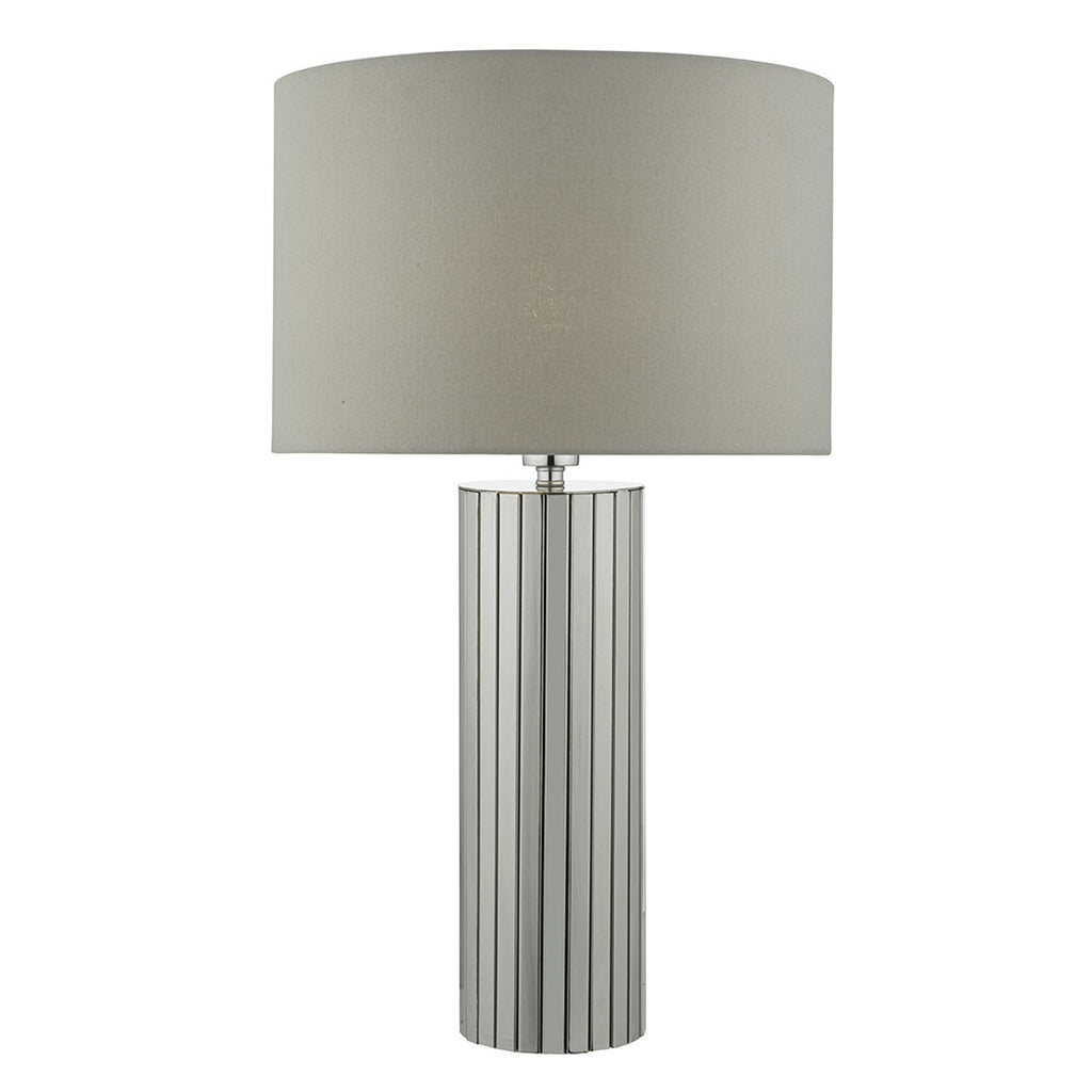 Cassandra Table Lamp Polished Chrome complete with Shade by Dar Lighting