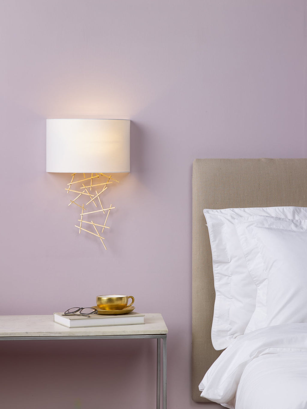 dar-lighting-cevero-wall-light-gold-c/w-shade