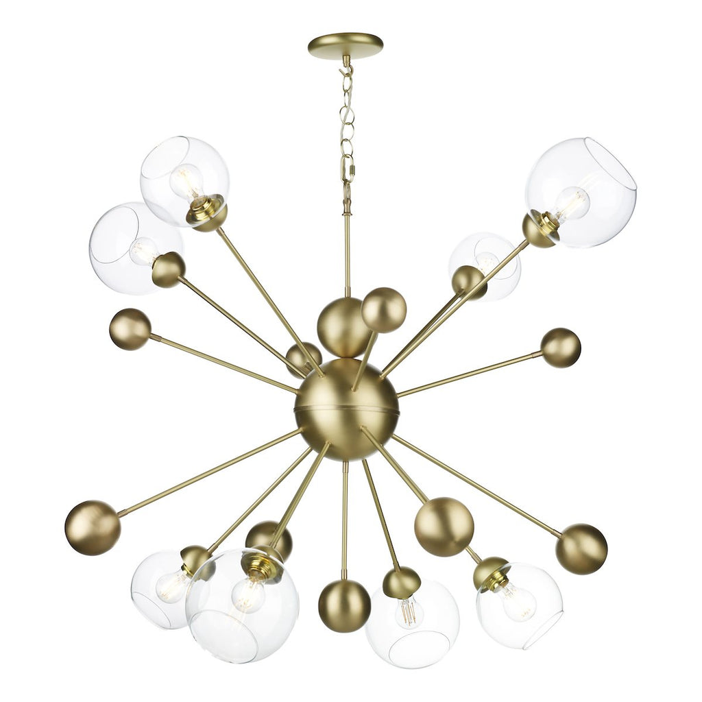 COSMOS 8 light horizontal pendant in butter brass by David Hunt Lighting