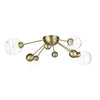 COSMOS 4 light semi flush in butter brass by David Hunt Lighting