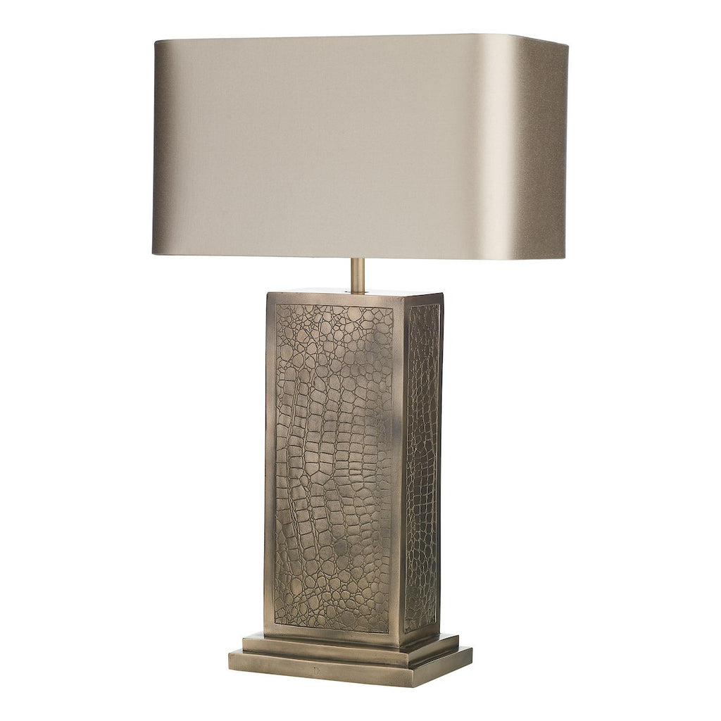 Croc Table lamp in bronze comes with bespoke shade by David Hunt Lighting