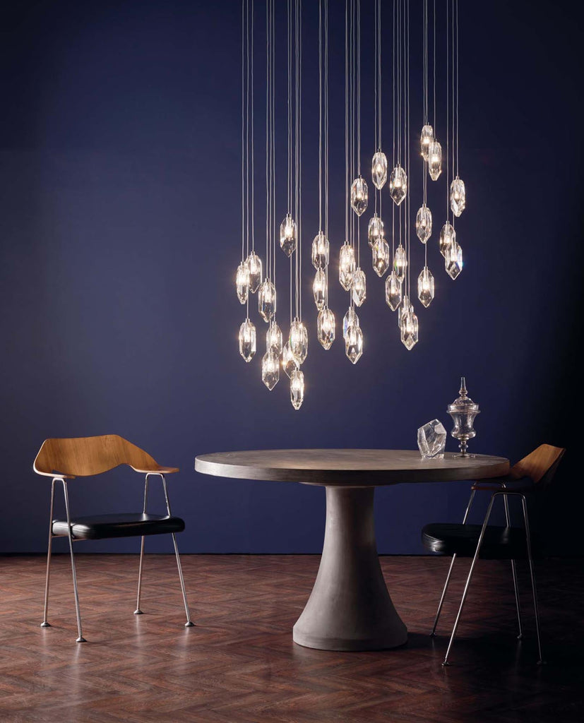 Chrome cluster outlet pendant light