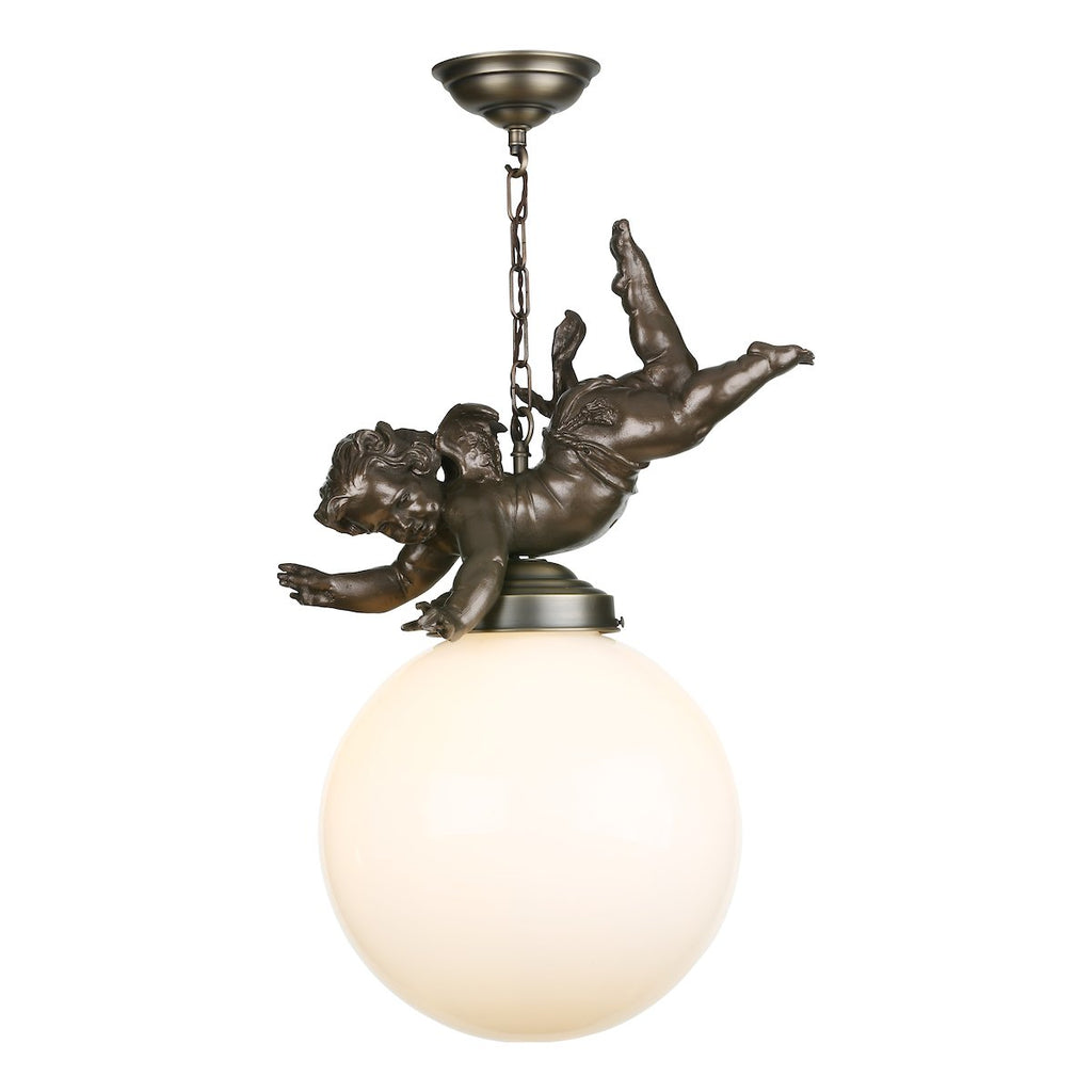 Cupid Single Pendant Opal Glass by David Hunt Lighting