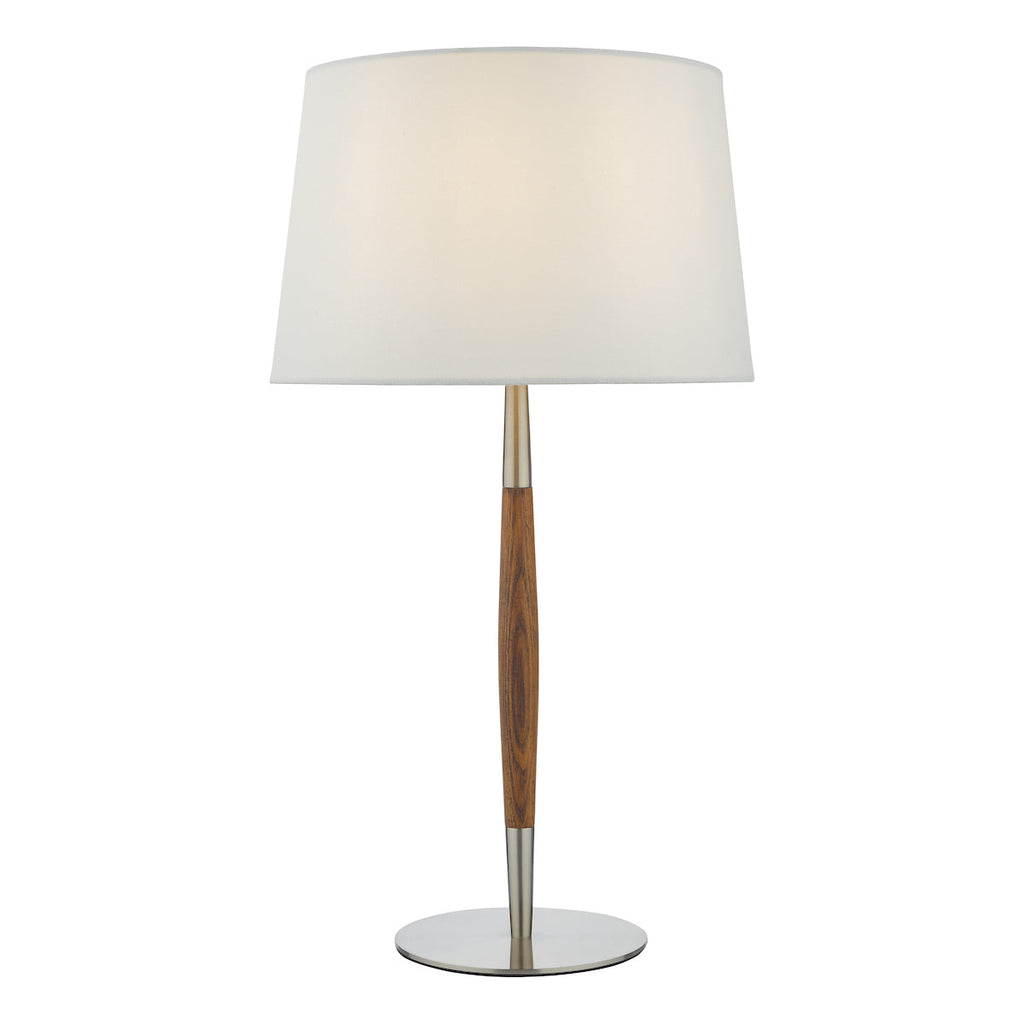 dar-lighting-Detroit-Table-Lamp-Satin-Nickel-Walnut-Detail-Base-Only
