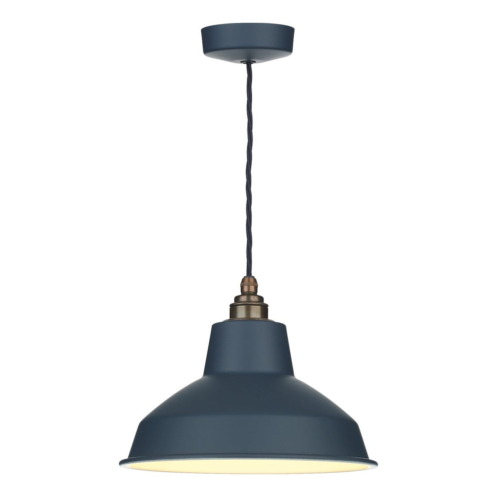 DEXTER Single pendant in smoke blue by David Hunt Lighting