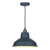DEXTER Single pendant in smoke blue by David Hunt Lighting