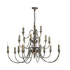 Dickens 21 Light Pendant in bronze by David Hunt Lighting