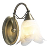 Doublet Single Wall Light Antique Brass complete with Alabaster Glass by Dar Lighting