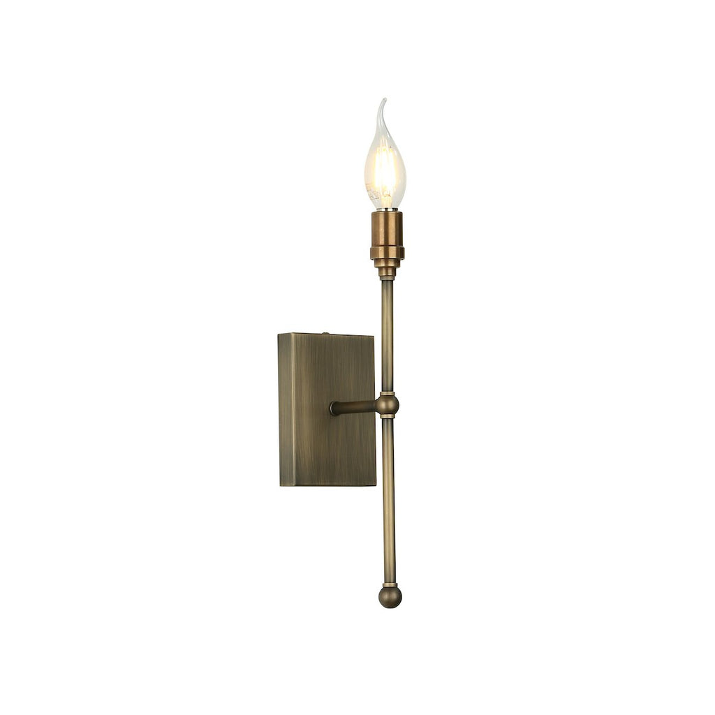 DURRELL 1 light wall light in antique brass by David Hunt Lighting