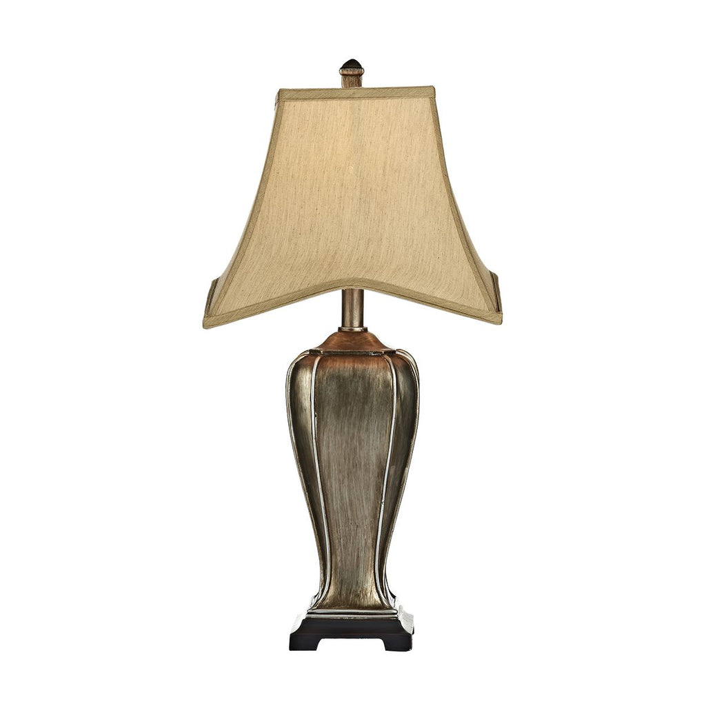 Emlyn Table Lamp Silver/Gold complete with Shade by Dar Lighting
