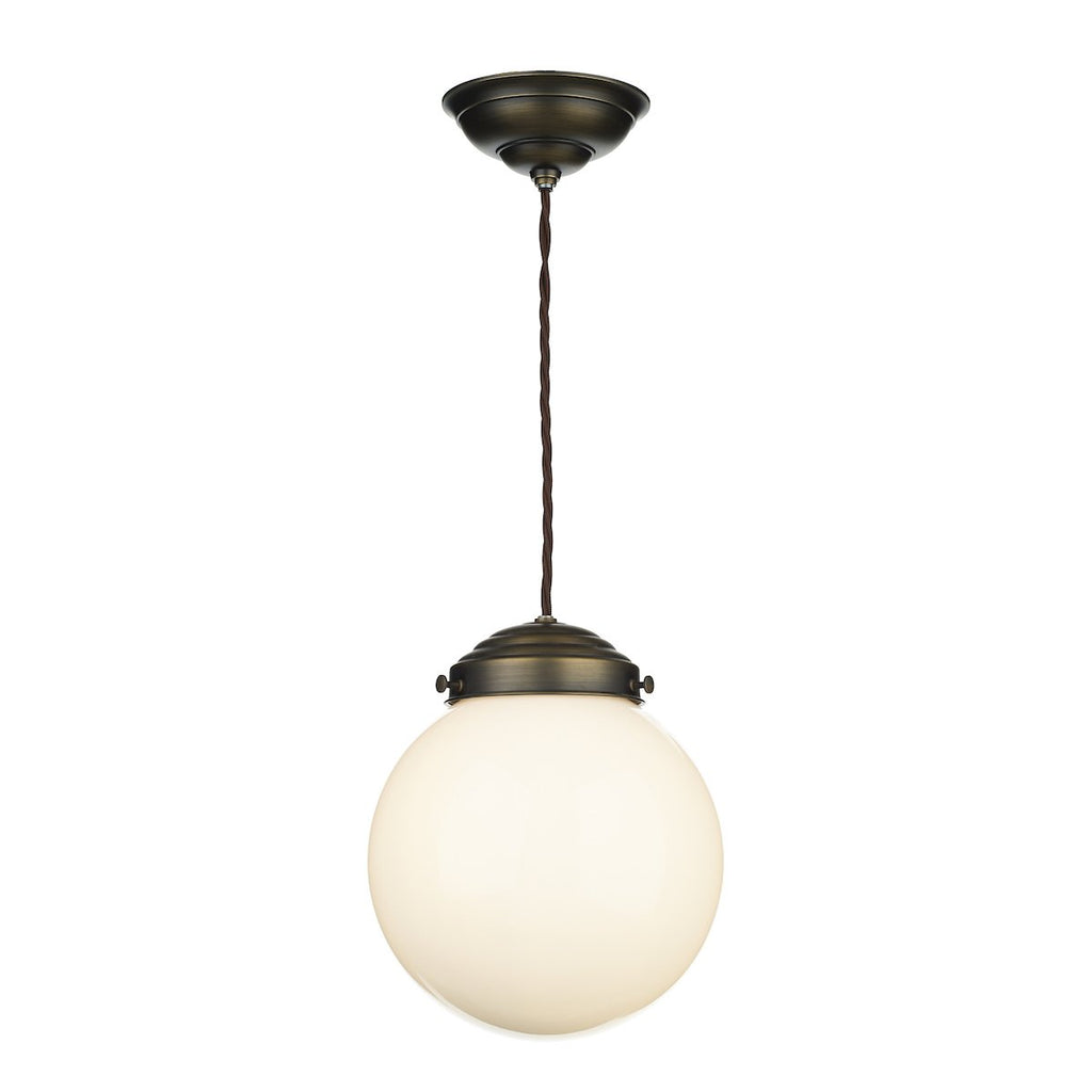FAIRFAX Small single pendant in Antique Brass by David Hunt Lighting