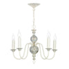 Flemish 5 Light Pendant Distressed Powder Grey/Gold by David Hunt Lighting