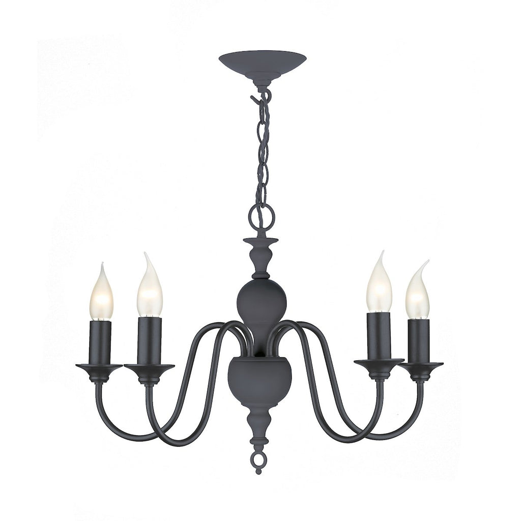 Flemish 5 Light Pendant Smoked Blue by David Hunt Lighting