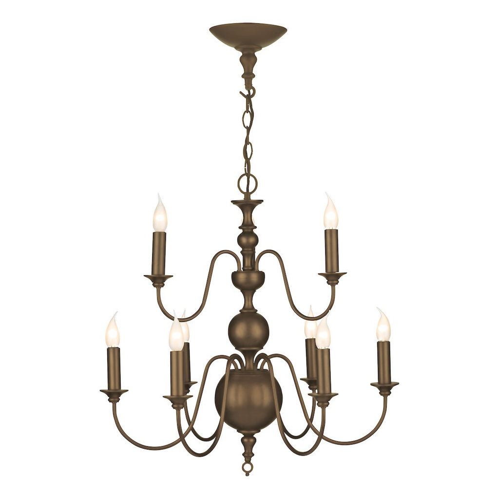 Flemish 9 Light Pendant Bronze by David Hunt Lighting