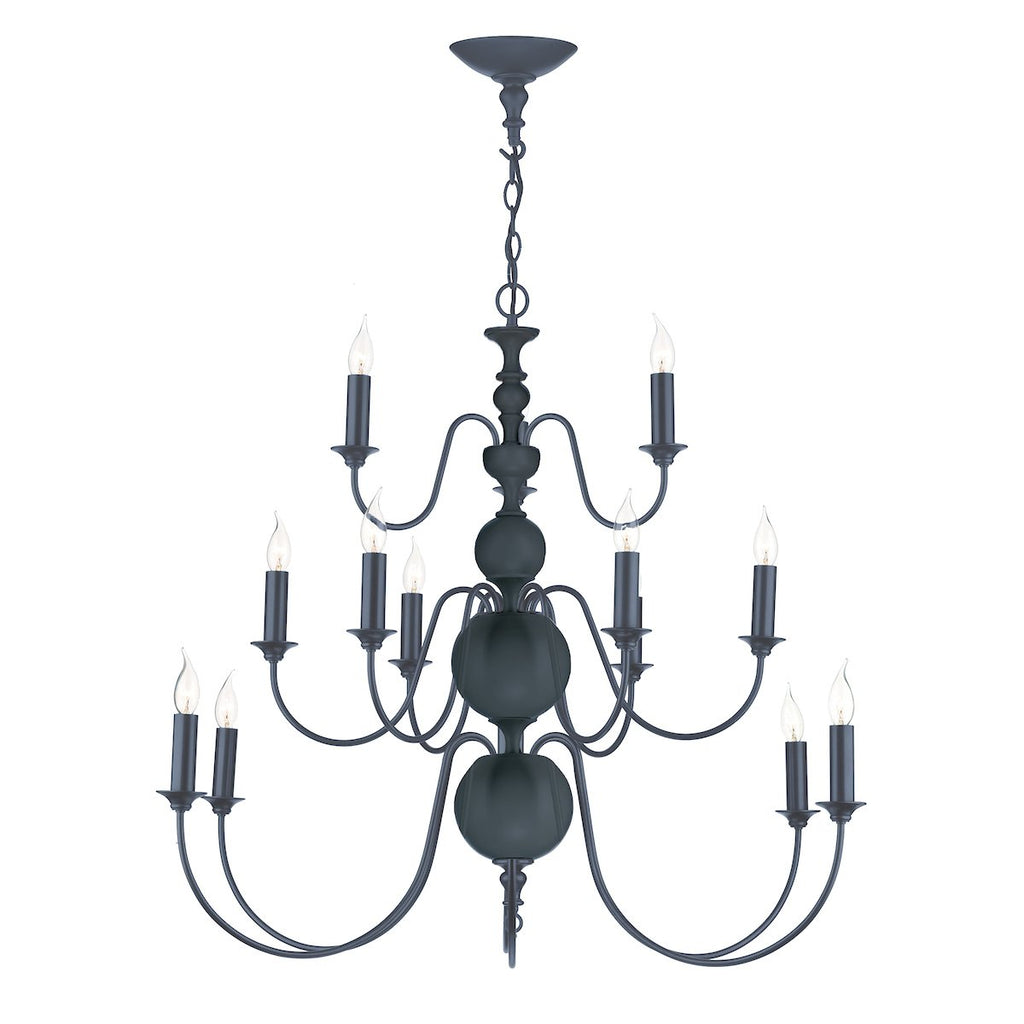 Flemish 15 Light Pendant Smoke Blue by David Hunt Lighting