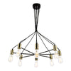 dar-lighting-Gabriel-8-Light-Pendant-Satin-Black-Antique-Gold