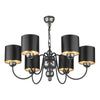 Garbo 6 Light Pendant in Pewter comes with a bespoke shade by David Hunt Lighting