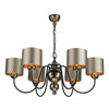 Garbo 6 Light Pendant in bronze comes with a bespoke shade by David Hunt Lighting