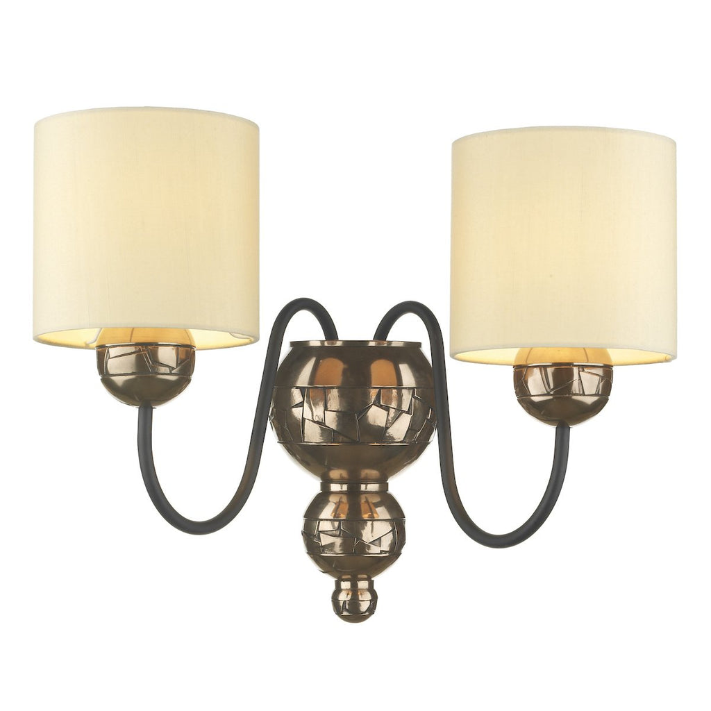 Garbo Double wall in bronze comes with bespoke shade by David Hunt Lighting