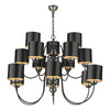 Garbo 15 Light Pendant in Bronze comes with bespoke shade by David Hunt Lighting